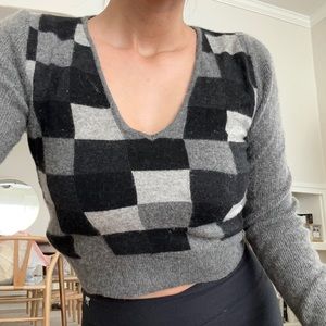 Max and Co Active Vintage Knit Argyle sweater